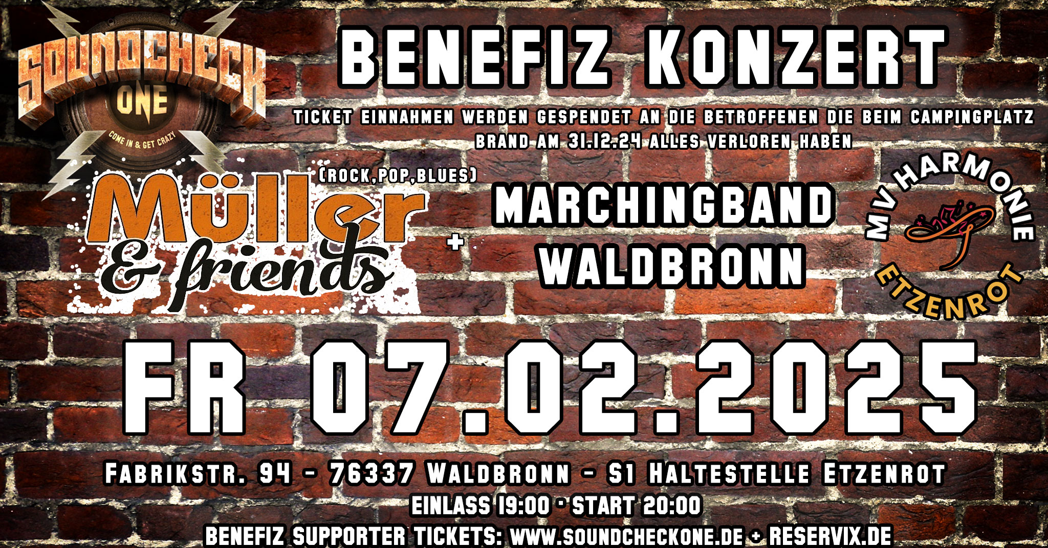 Benefiz Konzert mit der Waldbronner Marching Band + Müller& Friends