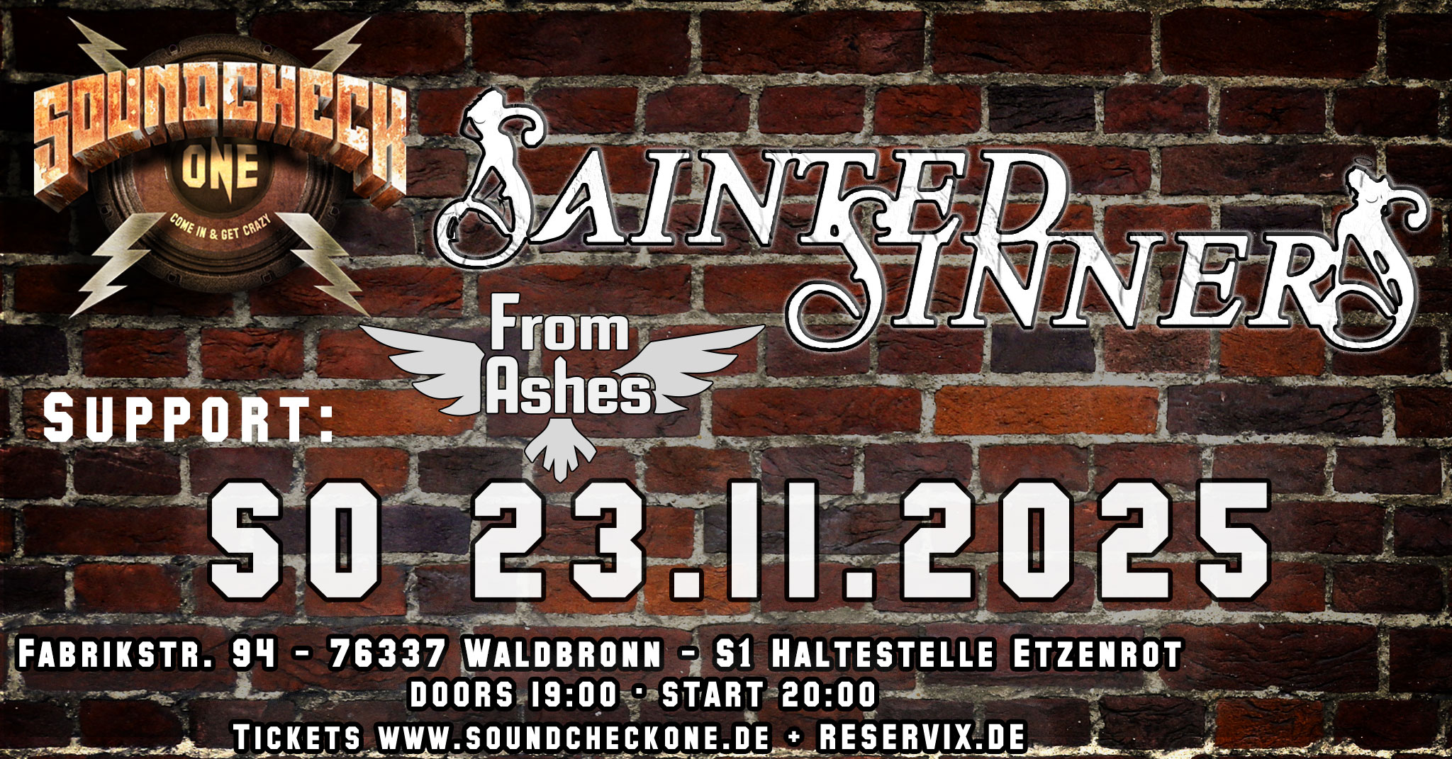 Sainted Sinners + Support: From Ashes