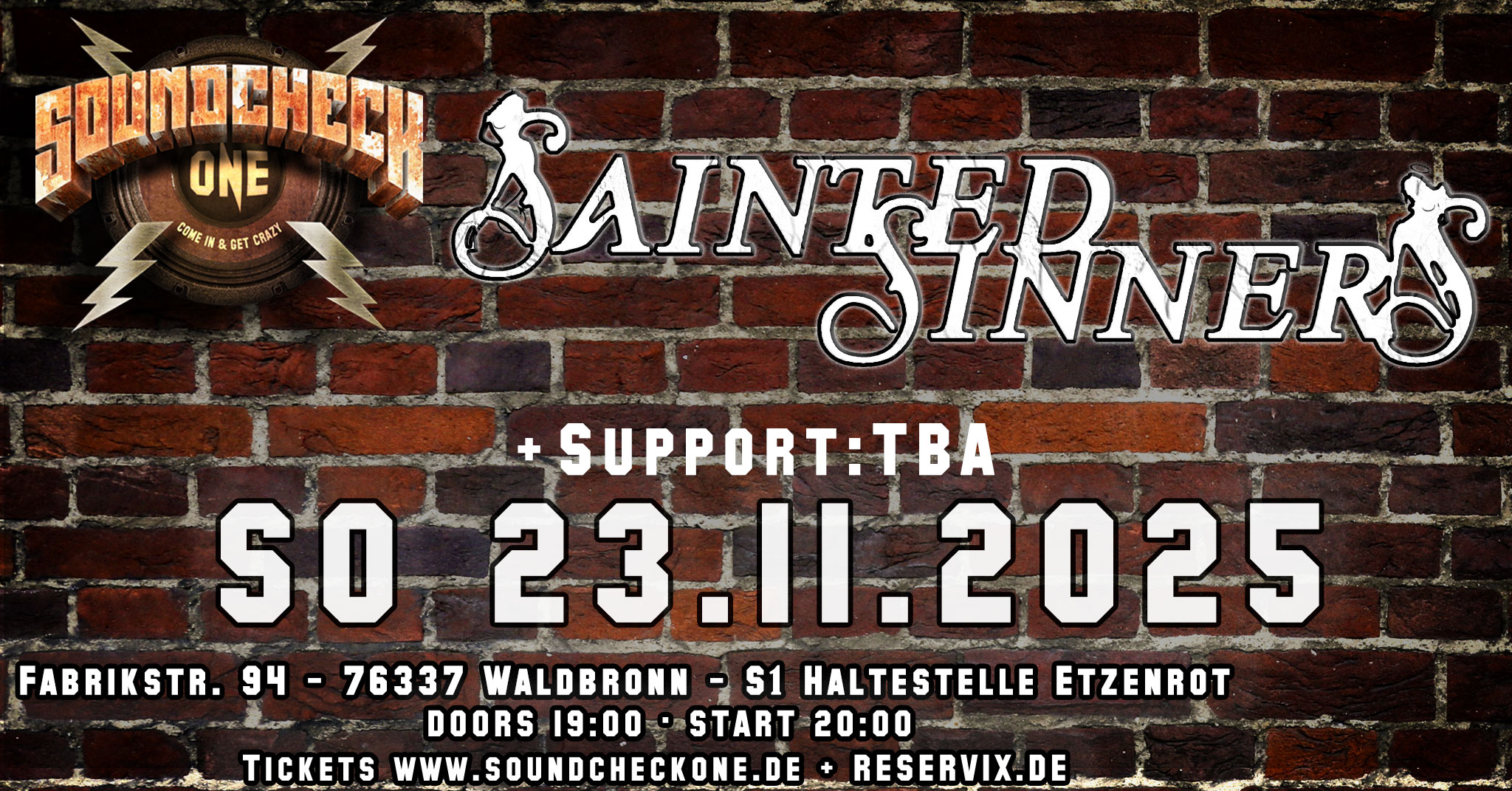 Sainted Sinners + Support: TBA
